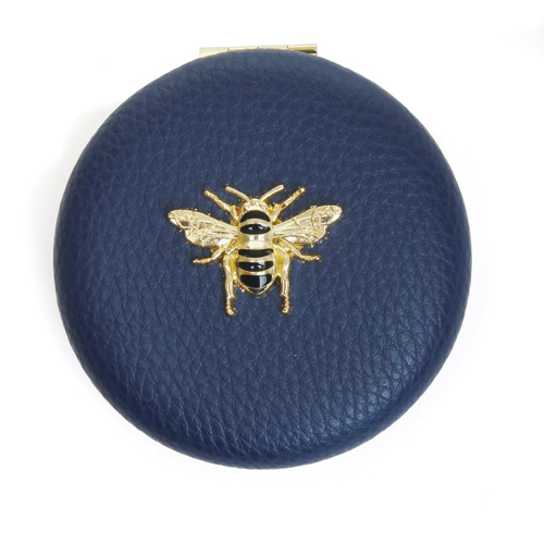 Alice Wheeler Luxury Round Compact Mirror - Navy