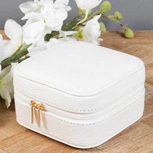 Sophia Small Leatherette Jewellery Box - White