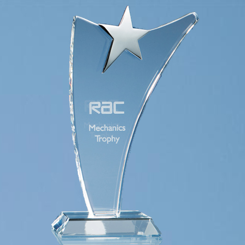 25cm  Optic Swoop Award with Silver Star