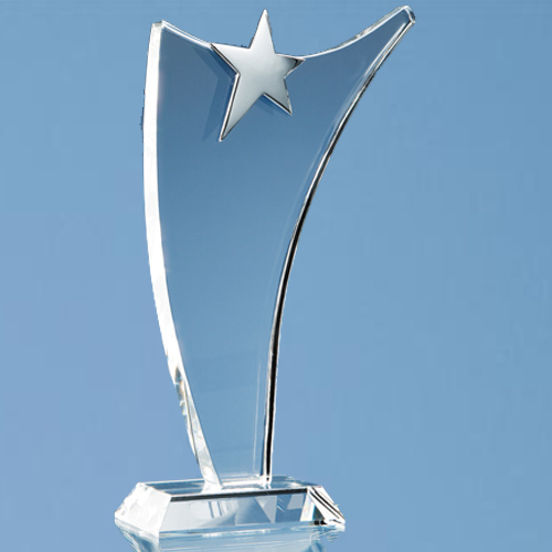 30cm Optic Swoop Award with Silver Star