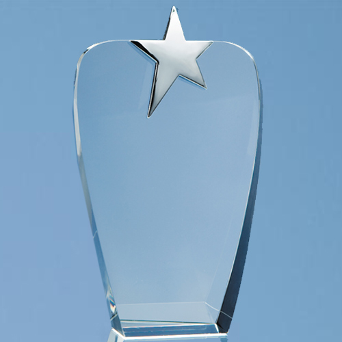 22.5cm Optic Oval Award with Silver Star