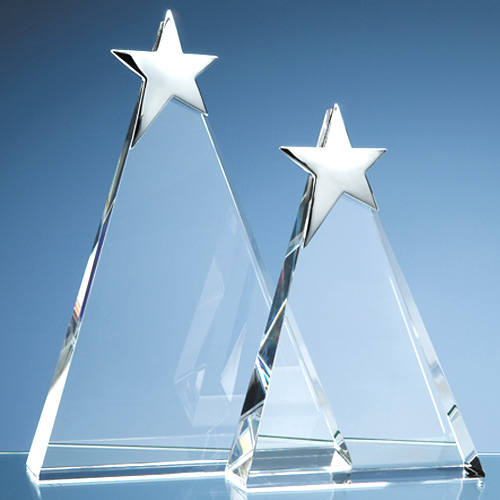 20cm  Optic Triangle Award with Silver Star