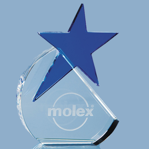 15cm Optic Circle Award with Blue Star