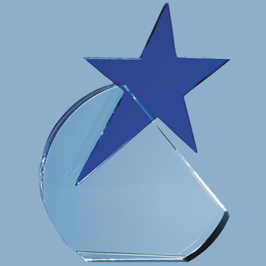 17.5cm Optic Circle Award with Blue Star