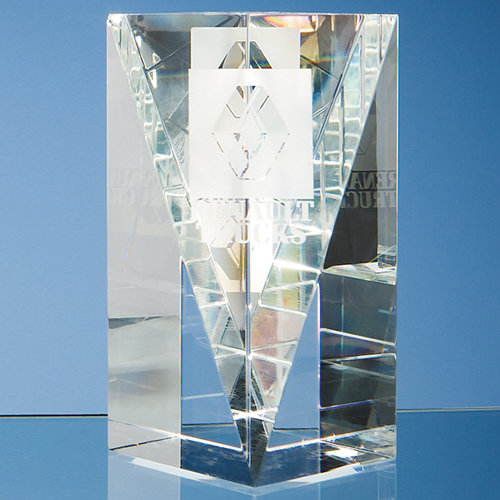 20.5cm Optical Crystal Facet Rectangle Award