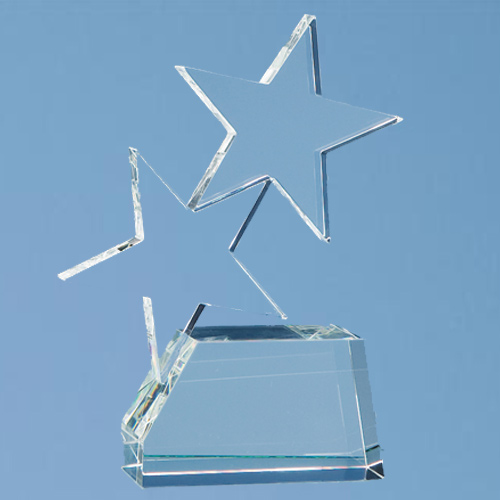 20cm Optical Crystal Double 'Rising Star' Award