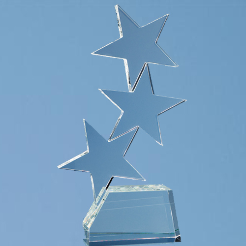 28cm Optical Crystal Triple 'Rising Star' Award