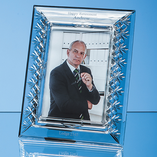 21.5cm Lead Crystal Panelled Photo Frame, 4 inch x 6 inch