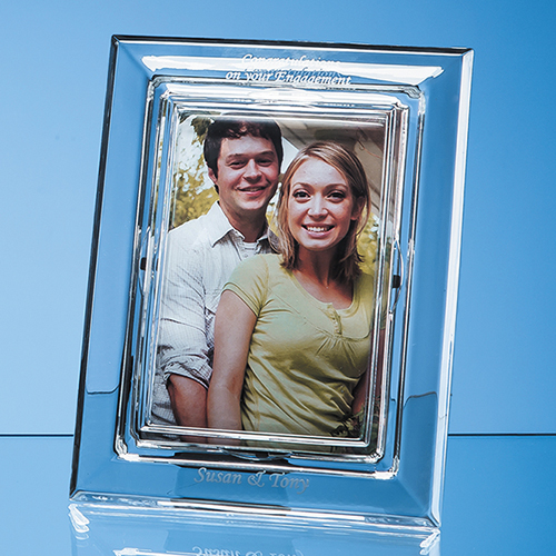 21.5cm Lead Crystal Plain Photo Frame, 4 inch x 6 inch photo