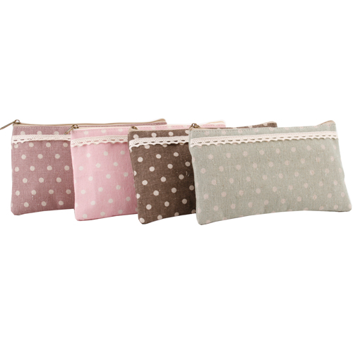 Assorted Dusty Polka Dot Make Up Bag - Only 11 left in stock *SALE - Normal Price 3.50 - ONLY 11 LEFT IN STOCK