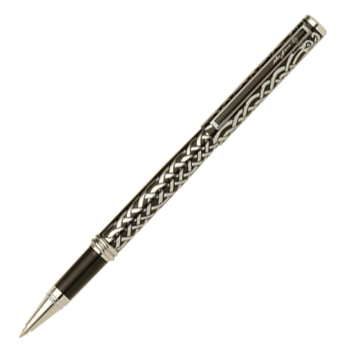 Celtic Birds Roller Ball Pen - Silver