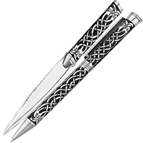 Silver Celtic Bird Ballpoint Pen & Letter Opener Set