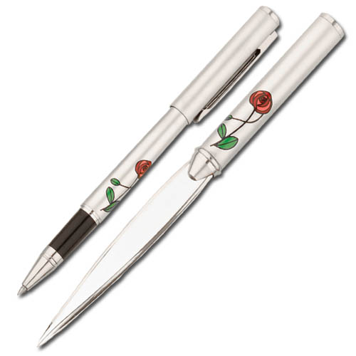 Red Rose Roller Ball & Letter Opener Set