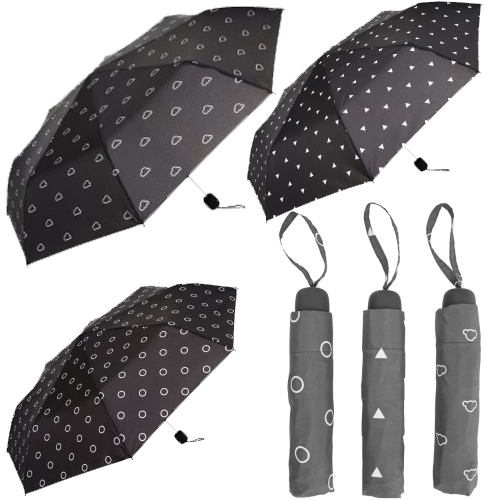 Charcoal Motif Compact Umbrella - Assorted Designs