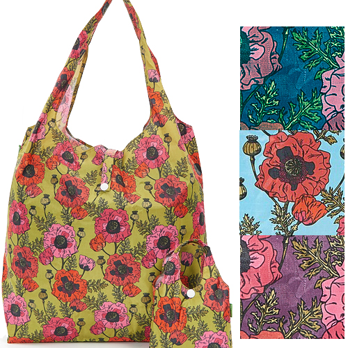 Eco Friendly Foldable Shopper - Poppies