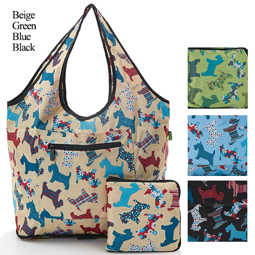 Eco Friendly Foldable Weekend Bag - Scottie Dogs