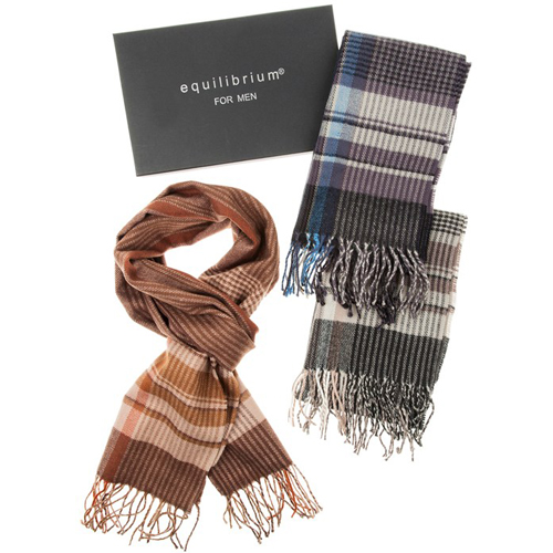 Equilibrium Men Check Stripes Scarf