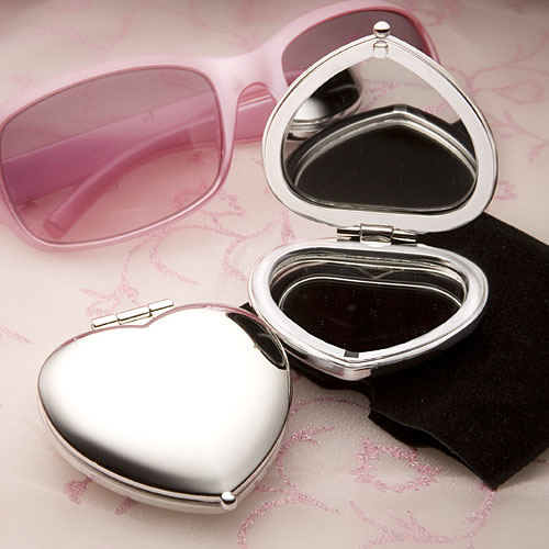 Heart Shaped Compact Mirror Favours