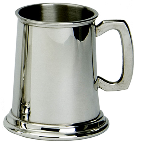 Plain Half Pint Metal Base Pewter Tankard