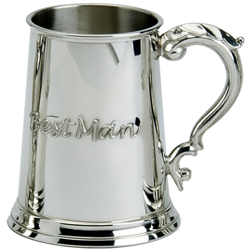 Best Man 1pt Pewter Tankard Metal Base