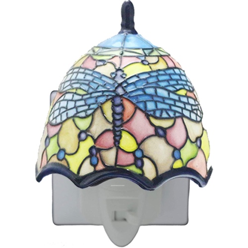 Old Tupton Ceramic Night Light - Tiffany Dragonfly Design