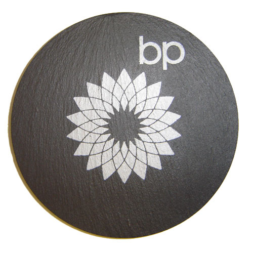 Round 8cm Polished Slate Coaster