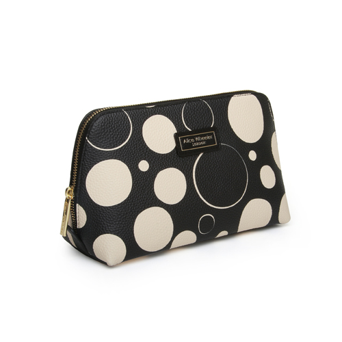 Alice Wheeler Luxury Spot Beauty Case/Make Up Bag - Black