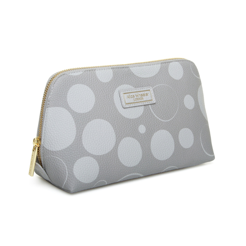 Alice Wheeler Luxury Spot Beauty Case/Make Up Bag - Grey
