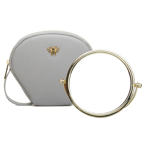 Alice Wheeler Luxury Mirror with Travel Case - Grey