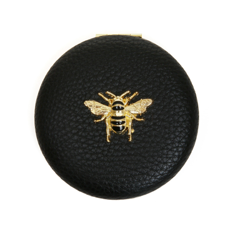 Alice Wheeler Luxury Round Compact Mirror - Black