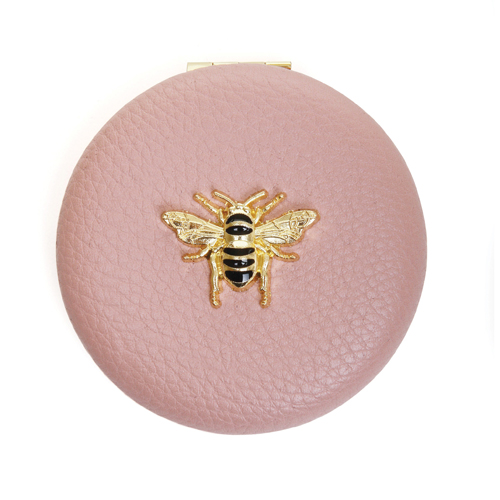 Alice Wheeler Luxury Round Compact Mirror - Pink