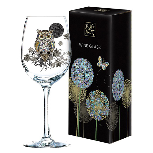 Bug Art Wine Glass - Owl