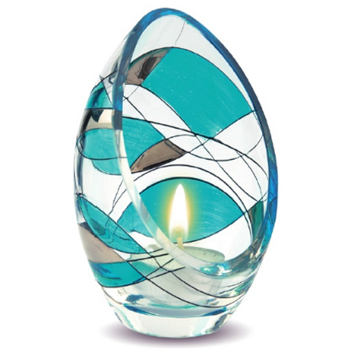 Teal Mosaic Candle Holder - 12cm
