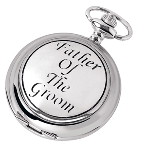 Chrome Father of the Groom Pocket Watch