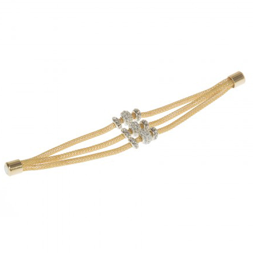 3 Strand & Roundal Slider Bracelet - Gold - ONLY 8 LEFT IN STOCK