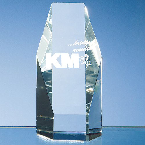 12.5cm Optical Crystal Hexagon Award