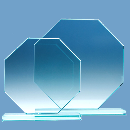 20cm Jade Glass Octagon Award