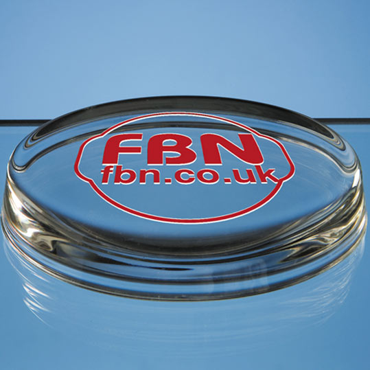 10cm Oval Glass Paperweight