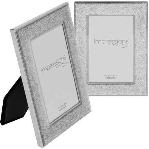 Impressions Silver Glitter Photo Frame 4 x 6