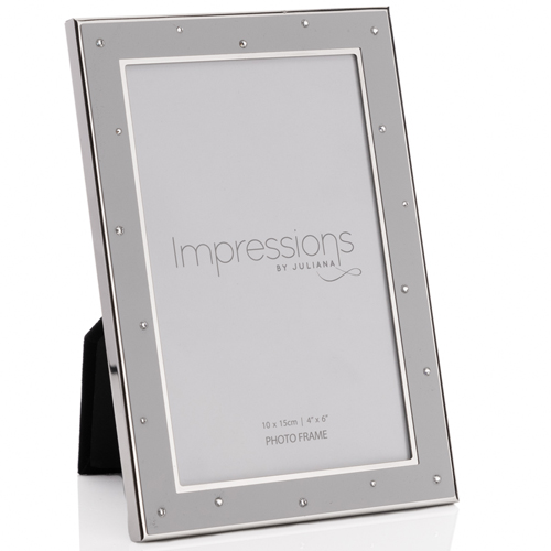 Impressions Grey Stud Detail Silverplated Photo Frame 4