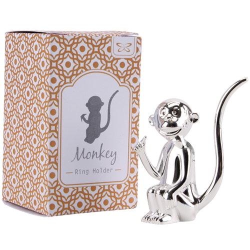 Silver Plated Monkey Ring Holder