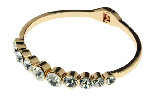 Gold Plated Crystal Double Graduated Bangle