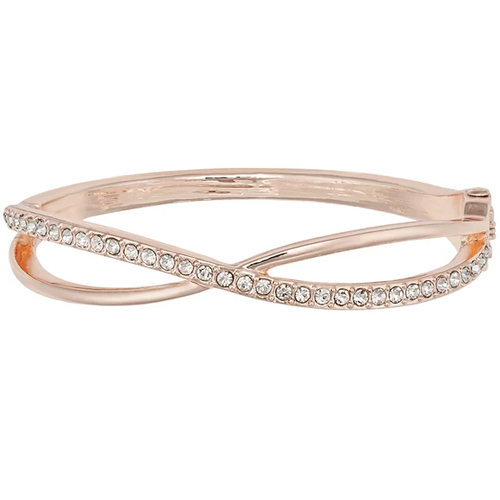 Rose Gold Plated Crystal Weave Bangle
