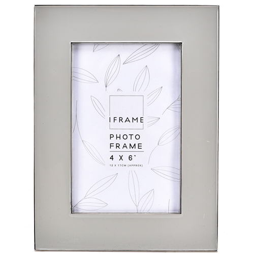 Iframe Grey Epoxy with Silver Edge Photo Frame 4 x 6