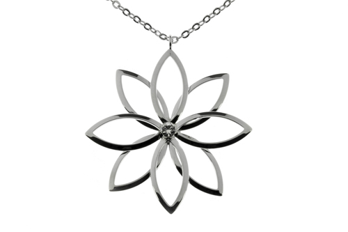 Silver Plated Open Flower Necklace