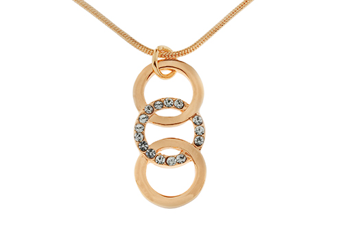 Gold Plated Crystal Loop Graduated Necklace