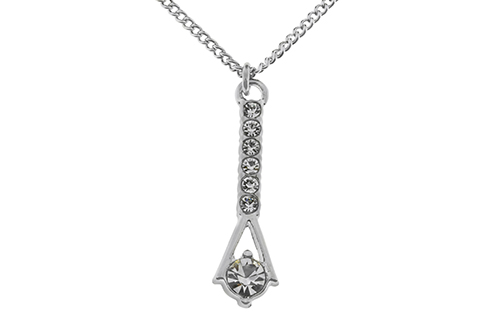 Silver Plated Crystal Dainty Drop Necklace