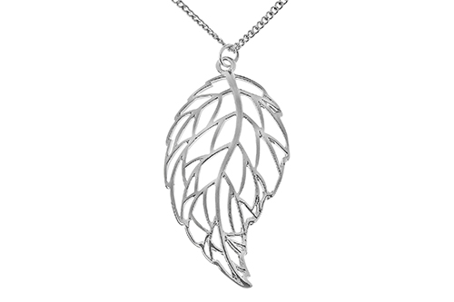 Silver Plated Filigree Leaf Pendant