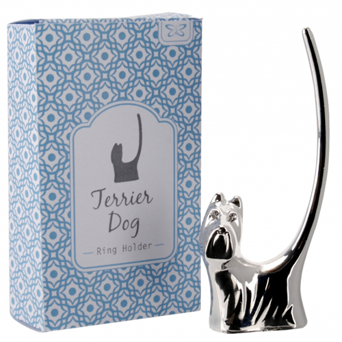 Silver Plated Westie Dog Ring Holder