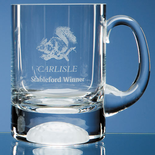 1Pt Crystal  Golf Ball Tankard